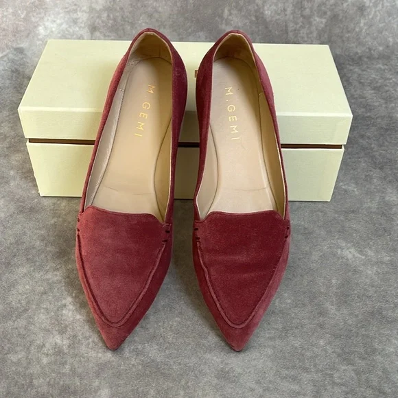 M.Gemi The Stellato Sacchetto -Suede Leather Flats in Chianti - Size 7.5 US - Picture 2 of 11